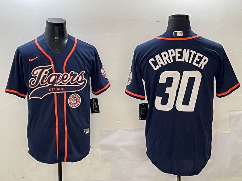Men Detroit Tigers #30 Carpenter Blue Jointly Name 2025 Nike MLB Jersey style 5